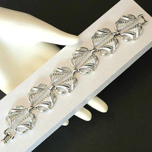 Vintage CORO Silver tone Panel Bracelet