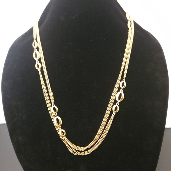 Vintage Monet Opera Length Chain Necklace with a … - image 3
