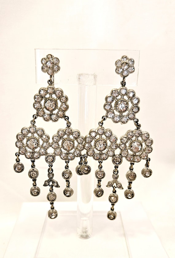 Antique Edwardian Art Deco Chandelier Drop Earring