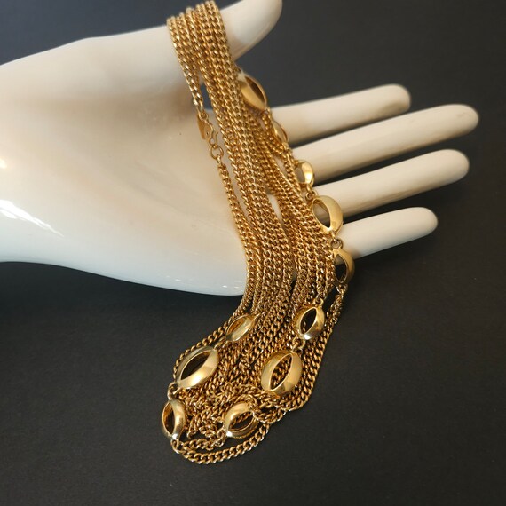 Vintage Monet Opera Length Chain Necklace with a … - image 4