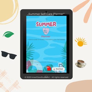 Planejador de Autocuidado de Verão | 7 Páginas + 2 Imprimíveis Bônus