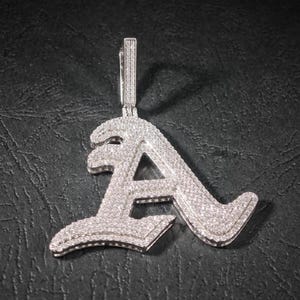 Hip Hop GRA Bling VVS Moissanite 925 Sterling Silver Pass Diamond Tester Cluster Letter-A Pendant for Men Party