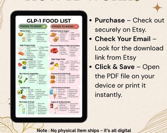 glp 1 foods list GLP-1 Diet Food List Printable | Eat/avoid Chart PDF | Ozempic & Wegovy  Friendly Foods – Weight Loss Support Guide | Instant Download