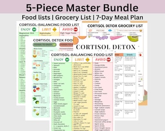 Cortisol Detox Bundle, Adrenal Fatigue Food List, Cortisol Detox Meal Plan, Stress Relief Diet, Hormone Balance Grocery List, Instant PDF
