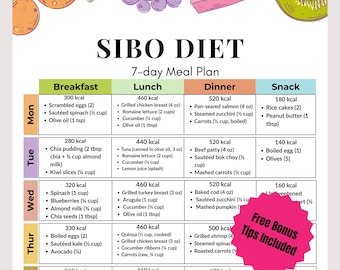 7-Day SIBO Meal Plan PDF | Low-FODMAP Gut-Friendly Weekly Menu for Bloating Relief | Printable Anti-Bloat Diet Planner | Instant Download