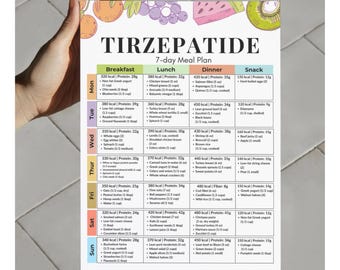 meal plan on tirzepatide Tirzepatide Meal Plan | 7-day Mounjaro Zepbound Diet Support | High Protein  Weight Loss | GLP-1 Meal Plan | Printable PDF