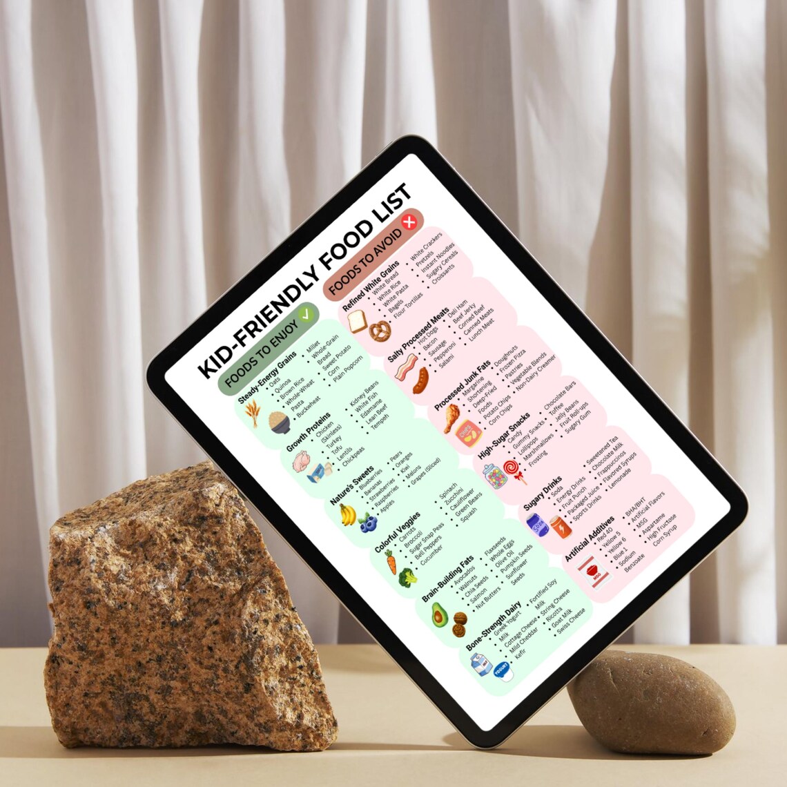 Kids Healthy Food List | Printable PDF for Growing Kids | Children's ...