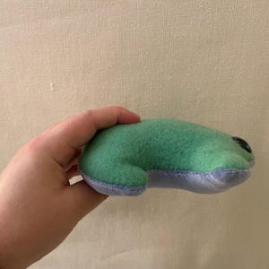 Green Squeaky Frog Plush - upcycled unique plush
