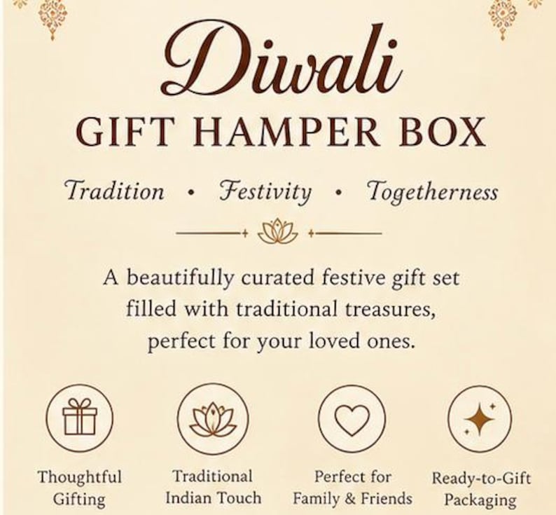 Diwali Gift Hamper, Royal Blue Box, Potli, Shubh Labh, Paisley Diya ...