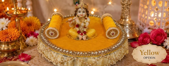 Budget-Friendly Handmade Velvet Singhasan | 10 Inch Krishna Jhula Seat | Janmashtami Decor | Pooja Mandir Decor | Ganesh Chaturthi throne