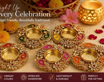 Diwali Diya Holder | Indian Festival Decor | Decorative Diya | Pooja Decor | Colorful Diwali Decor | Bulk Return Gift | Indian Home Decor
