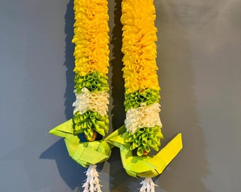 3ft parrot toran hangings, wall hangings for pooja decor , housewarming decor , wedding decor , set of 4, artificial flower hangings
