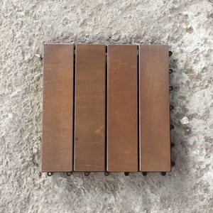 サーモ合板デッキタイル 33×33 cm – 防水インターロッキング屋外・バルコニー用フローリング