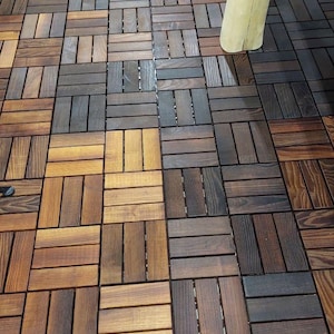 Natuurlijke thermohouttegels voor balkon - Click-Lock buitenvloeren - Eco- en weerbestendig