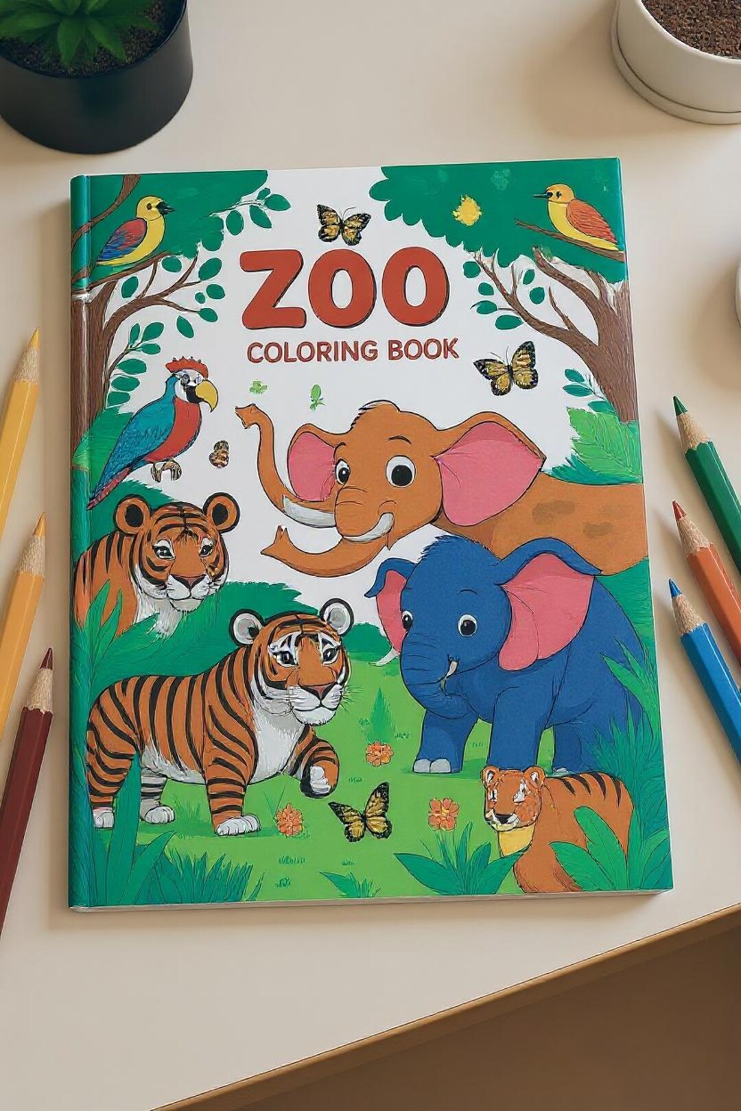 ZOO Animals Coloring Book – 20 Printable Pages for Kids – Instant ...