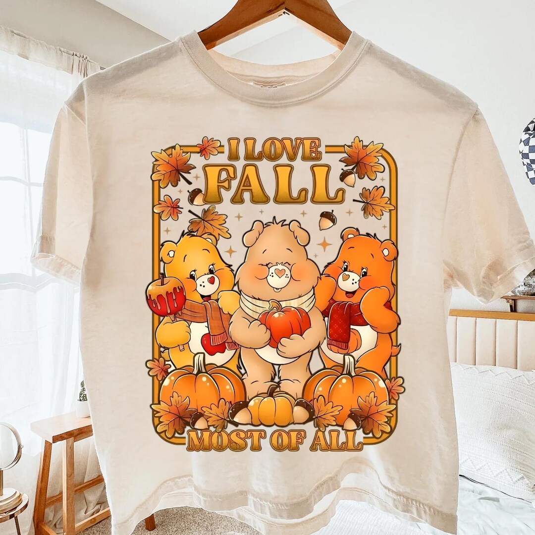Care Bears Fall PNG: Pumpkin Clipart, Cozy Autumn Design (digital ...