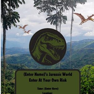Jurassic World Geburtstagsparty Einladung Vorlage
