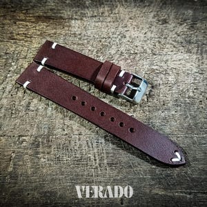 Leather Watch Strap, Brown leather watch strap, Tapered Watch Band, Handcrafted from Vegetable-Tanned Cowhide