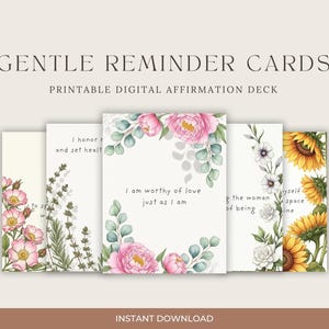 Printable Affirmation Cards | Daily Self Care Quotes | Spiritual Digital Download | Mindfulness Gift for Women | Mental Health Tool