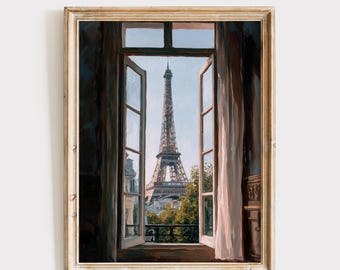Paris Wall Hanging, Eiffel Tower Decor, Travel Themed Art (Digital Download)