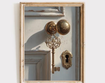 Antique Key Art, Vintage Printable, Unique Wall Decor (Digital Download)