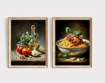 Italian Kitchen Print, Pasta Wall Art, Vintage Still Life (Digital Download)
