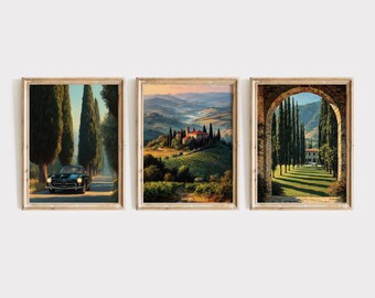 Italian Wall Decor, Vintage Art Prints, Landscape Painting (Digital Download)