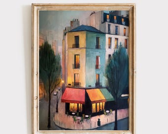 Paris Print, French Café Decor, Travel Themed Art (Digital Download)