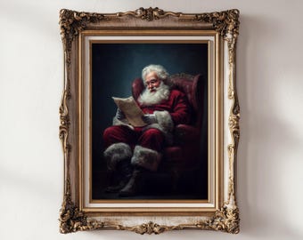 Impression de Noël lunatique, tableau père Noël