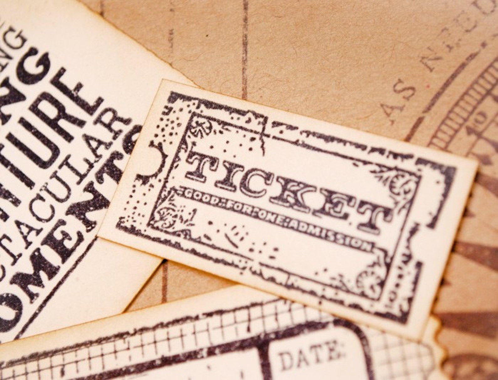 Vintage Style Ticket Stub Sentiment Journaling Embellishment Etsy