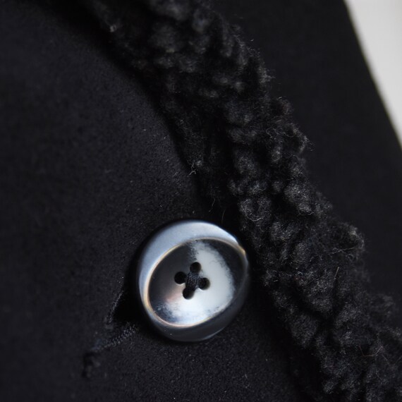 LL Bean Warm Vintage Coat, Black Faux Fur Med/Reg - image 3