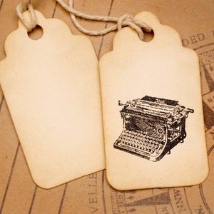 Don't Forget to Write Vintage Typewriter Hand Stamped Tags Set of 6 image 5