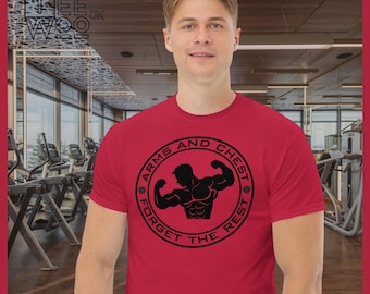 Camiseta de entrenamiento de brazos y pecho: ropa motivacional para el fitness