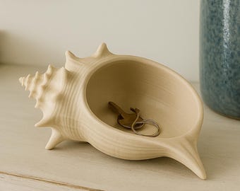 Seashell Trinket Dish – Coastal Key Bowl, Ocean Decor Catchall, Beach House Accessory Gift