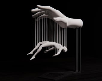 Surreal art sculpture | floating figure hand decor | minimalist modern art statue | philosophical balance decor | contemporary abstract art