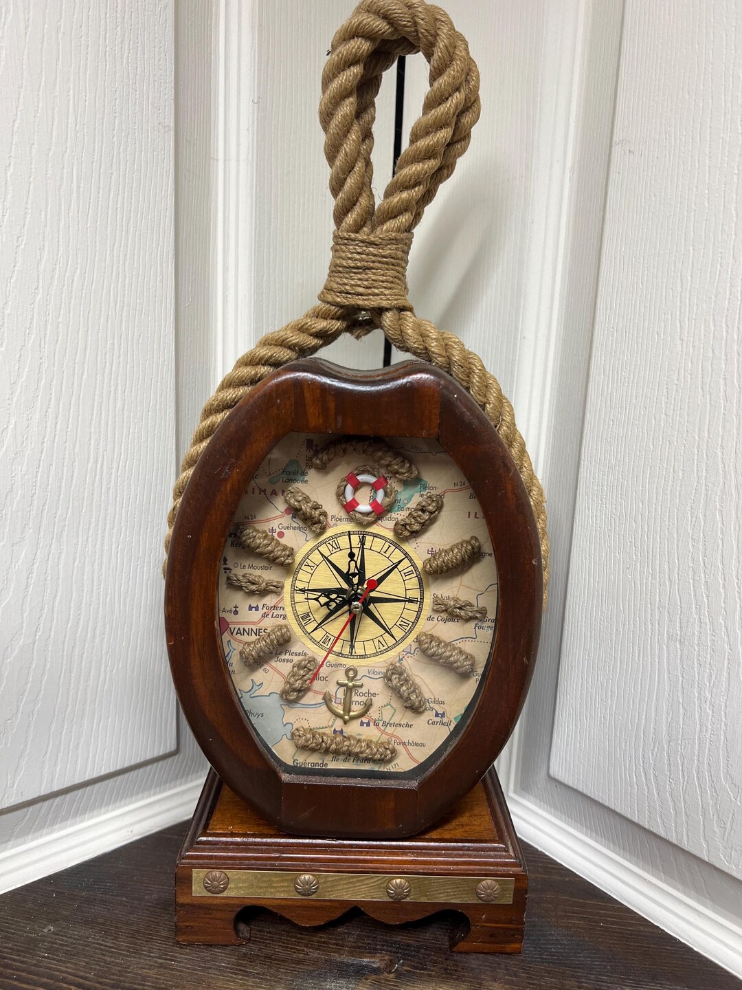 Vintage Nautical Rope Clock: Hidden Compartment, Maritime Decor - Etsy