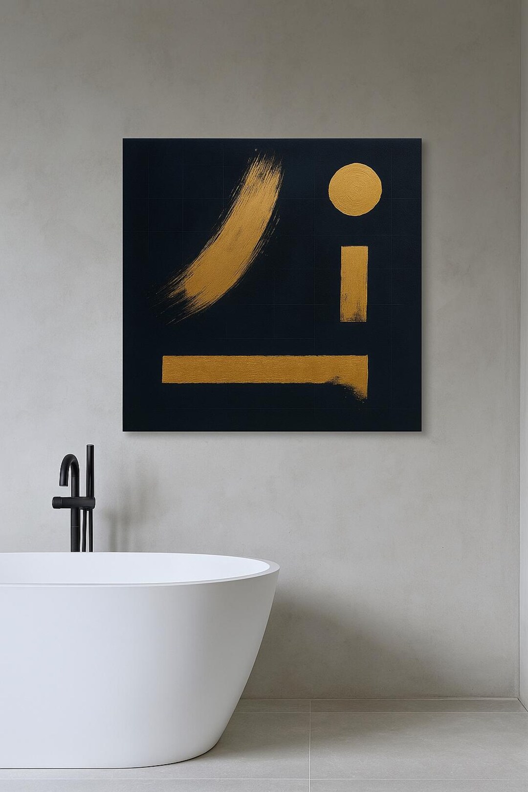 Black and Gold Abstract Canvas Art: Modern Geometric Wall Decor - Etsy