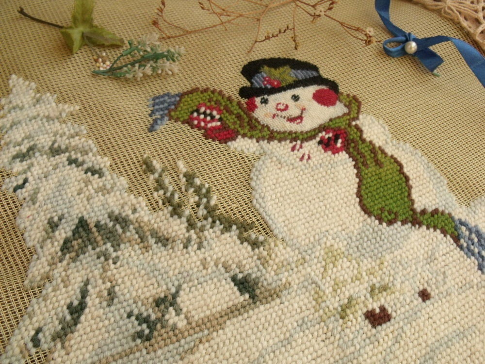NeedlepointUS: Snowman Needlepoint Ornament Kit, Ornaments, CNSNOWHO