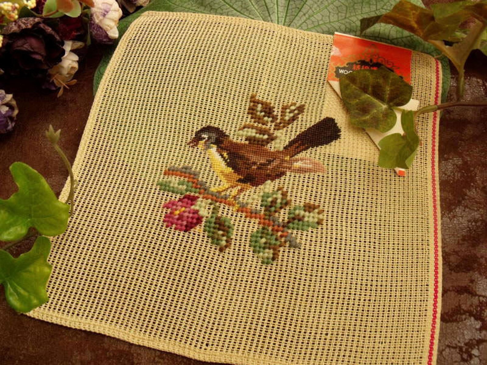 8x8 Vintage PREWORKED Needlepoint Canvas PETIT Etsy