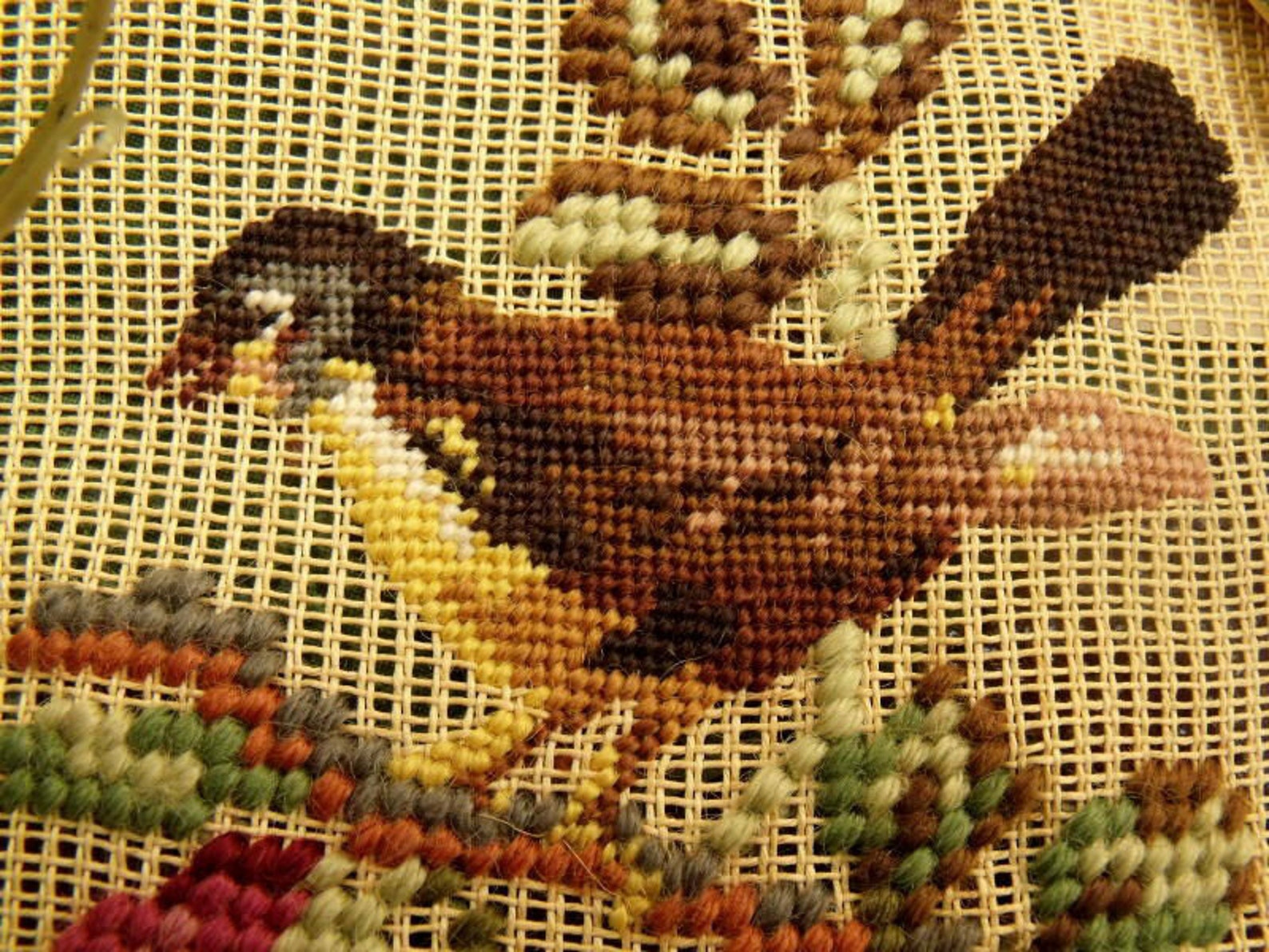 8x8 Vintage PREWORKED Needlepoint Canvas PETIT Etsy