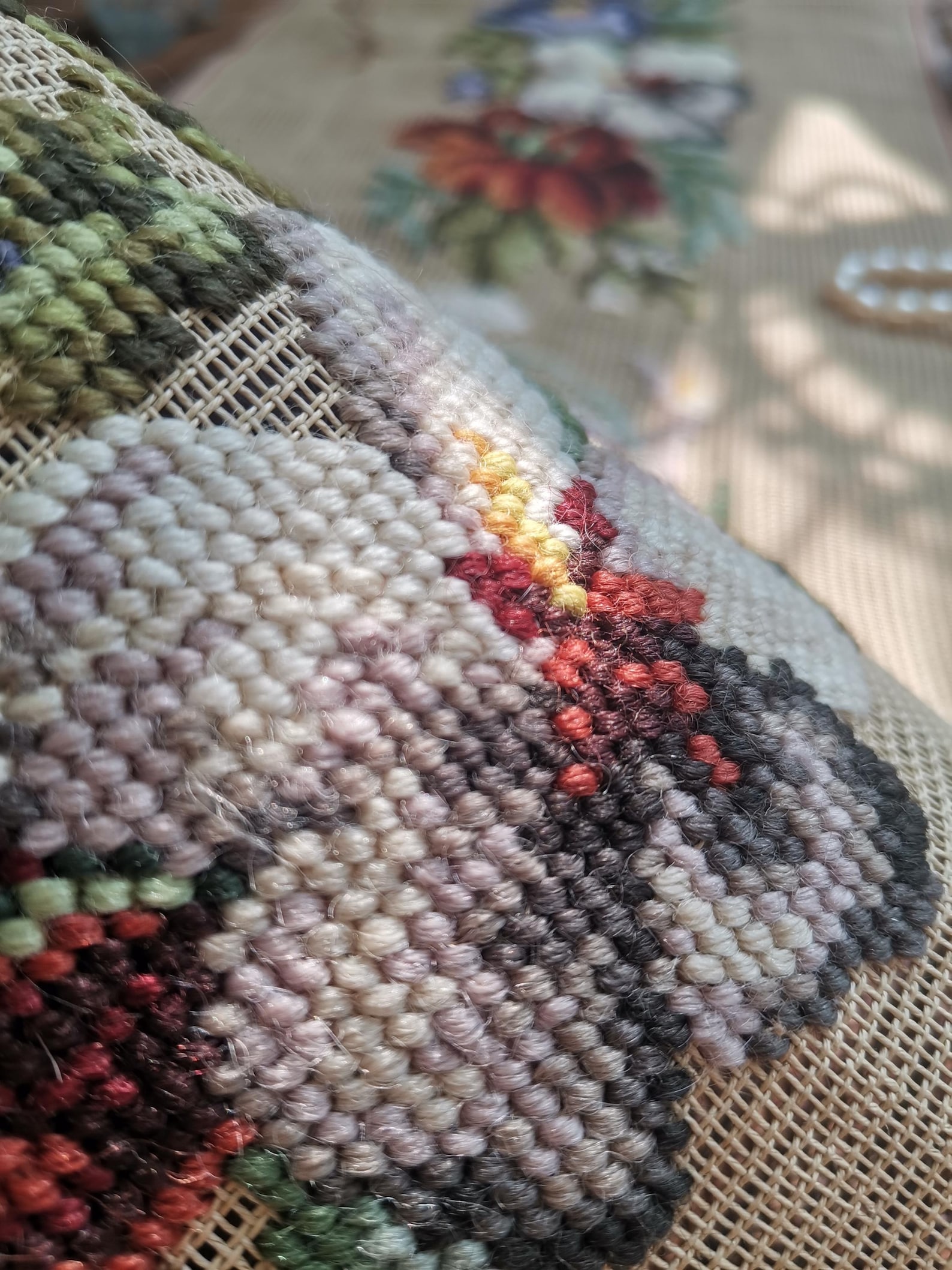 Vintage Floral Needlepoint Canvas: Victorian Lilies, 30" Preworked ...