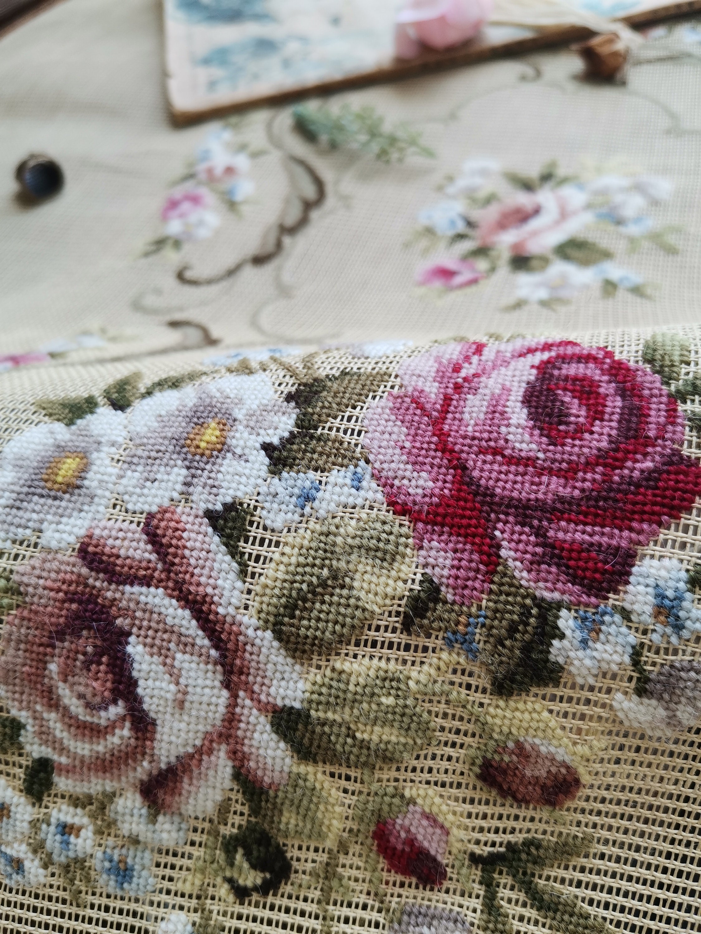 Orange Line Needlepoint Canvas Zweigart Deluxe Mono – 14 Mesh