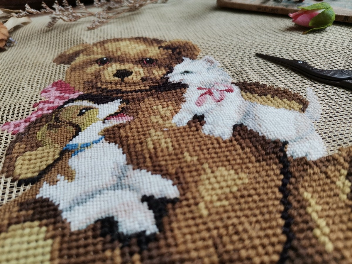 Brown Bear Reflected Kit by Two Can Art - The Art Needlepoint Company