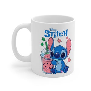 Disney Stitch Coffee Mug, Cute Ceramic Cup, Gift for Coffee Lovers, Collectible Drinkware, Cartoon Character Mug