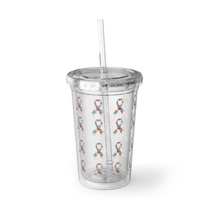 Tazza in acrilico, simpatico logo per la sensibilizzazione sull'autismo, regalo per sostenitori dell'autismo, bicchieri per sostenitori dell'autismo, accessori per la sensibilizzazione sull'autismo, speciali