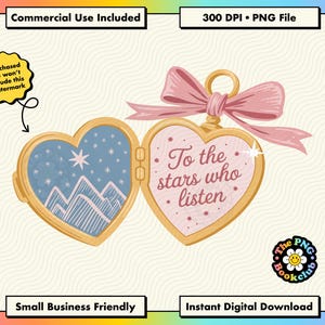 Acotar Heart Locket PNG Sticker | Velaris City Of Starlight Clipart | Romantasy Kindle Stickers | Acotar Merch | To The Stars Who Listen PNG