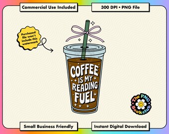 Coffee And Books PNG Sticker | Romance Reader Clipart | Coquette Bookish Kindle Stickers | Smut Merch | Acotar Gifts | Book Boyfriend PNG