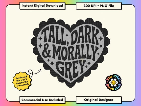 Talk Dark And Morally Grey PNG: Bookish Reader Clipart Instant Download | Dark Romantasy PNG | Morally Grey Stickers | Villain Assistant PNG