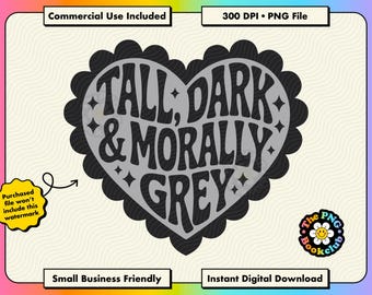 Talk Dark And Morally Grey PNG Sticker | Bookish Reader Clipart | Dark Romantasy Kindle Stickers | Smut Booktok Merch | Book Boyfriend PNG