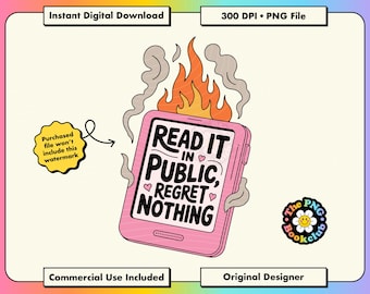 Funny Bookish Quote PNG: Pink Kindle Reader Clipart Instant Download | Smut Books Stickers | Spicy Booktok Merch | Morally Grey PNG